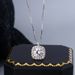 999 Sugar Necklace In Pure Silver For Women, With A Small Diamond Set And Unique Design, Square Bag, Clavicle Chain,_ipsvogv.com