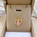 Pink 【 】 Double Layered Love Light Luxury Charm Gorgeous Full Diamond Necklace Women's Versatile Clavicle Chain Titanium 【 】_ipsvogv.com