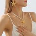 N11328 Personalized starfish pendant necklace earrings ZA metallic beach style niche fashion collarbone chain_ipsvogv.com