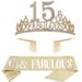 Large Alloy Full Diamond Digital Crown 40 50 80th Birthday Headband Etiquette Belt Crown Shoulder Strap Belt Set_ipsvogv.com