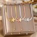 Titanium Plated Steel Tassel Necklace, Women's Genuine Gold Frosted Butterfly Pendant, Fashionable Blade Chain_ipsvogv.com