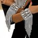 New Shiny, Luxurious Dazzling Rhinestone Pendant With Exaggerated Multiple Rows Of Tassels, Large Bracelet And Bangle_ipsvogv.com