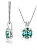 Silver Moissanite Necklace Colorful 1 2 3 Carat Pendan Rabbit Ear Moissanite Clavicle Necklace_ipsvogv.com