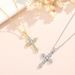 Cross Necklace, Pure Silver S Single Pendant, No Fading, Full Diamond Collarbone Chain, Layered For Men And Women,_ipsvogv.com
