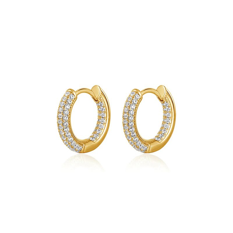 Women's Jewelry Shining Zircon Hoop Earrings Light Luxury High End Design Diamond Studded Plain Hoop Earrings Fashionable Earrings_ipsvogv.com