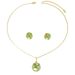 Subtle rural style flower necklace earring set, female personality, drip oil inlaid with pearls, niche design, versatile_ipsvogv.com