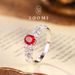 Simple Silver Inlaid With Red Zircon Fashionable Versatile, High-end, Light Luxury, Index Finger Ring, Exquisite And_ipsvogv.com