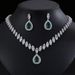 Necklace Bride Zircon Set Earrings Accessories Water Drop Banquet Jewelry Evening Wedding Dress Luxurious Women_ipsvogv.com