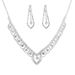 Bridal Jewelry Set - Lace Water Diamond 925 Silver Necklace (Wedding Photography, 16-18 Inch Chain, Matching Earrings, Luxury Gift Box)_ipsvogv.com