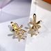 Cao Shi Korean Cute and Exquisite Copper Set Zirconium Flower Earrings for Women's Ins High Quality Flower Earrings_ipsvogv.com