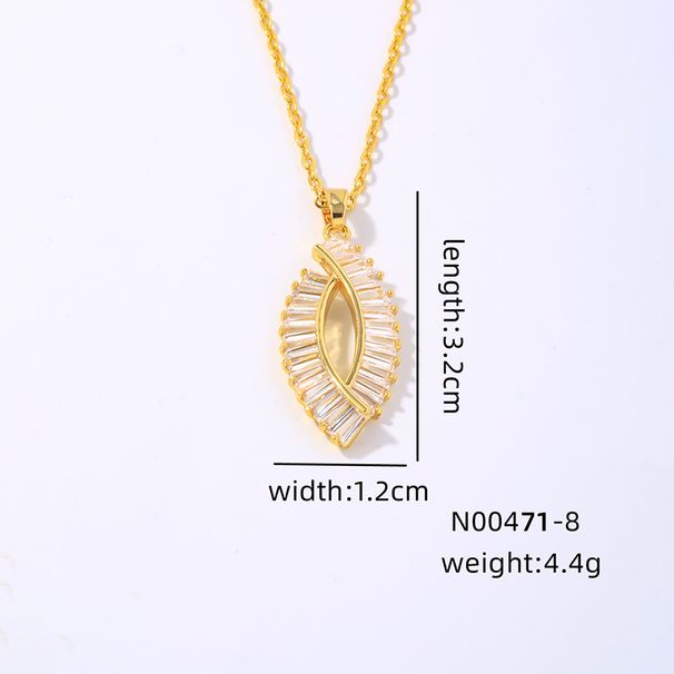 Copper K Gold Plated Rhodium Plated Simple Style Shiny Plating Inlay Geometric Zircon Earrings Necklace_ipsvogv.com