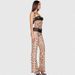 Women's Clothing Leopard print tops mesh see through lace tube top suspender trousers_ipsvogv.com