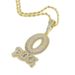 Men's Hip Hop Zirconium Letter Pendant Necklace - O Block Design With Cubic Zirconia, 60cm Chain (Silver/Gold) Rap Inlaid Zircon Jewelry_ipsvogv.com