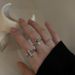 Irregular Sweet Cool Pearl Ring, Women's Trendy Fashion Personality Three Piece Set, Niche Design, High-end Feeling,_ipsvogv.com