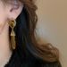 Designer Dia Inlaid Resin Water Drop Artistic Retro Light Long Earrings, Antique Style Earrings_ipsvogv.com
