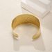 Gold Plated Hammered Texture Heavy Craft Non-Fading Simple Irregular C-Shaped Open Bracelet_ipsvogv.com