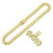Ins Hip Hop Diamond 3D Letter Pendant Necklace Gang Men's Trendy Cool Cuban Chain Accessories_ipsvogv.com
