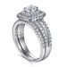 Sterling Silver Zircon Couple Ring Set Female Ring Ladies Silver Ring INS_ipsvogv.com