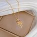 】 Pink 【 Bow Light Luxury Charm Gorgeous Full Diamond Necklace Women's Versatile Clavicle Chain Titanium Steel 【 】_ipsvogv.com