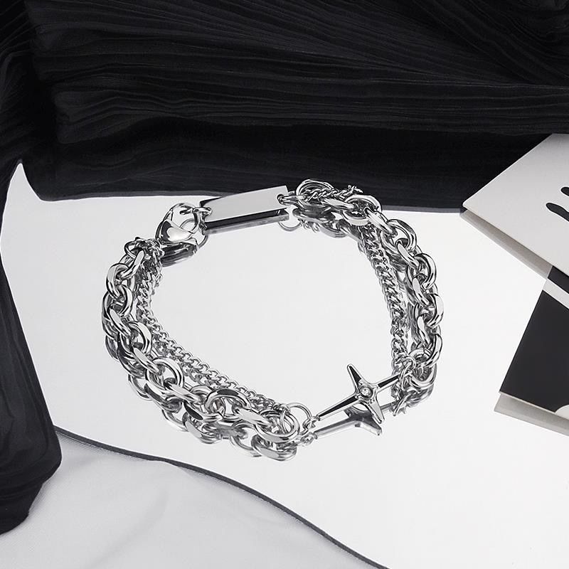 Cool Trend Star Couple Bracelet INS Niche Deign Internet Celebrity Acceorie Minimalit Hip-Hop Men' Jewelry_ipsvogv.com