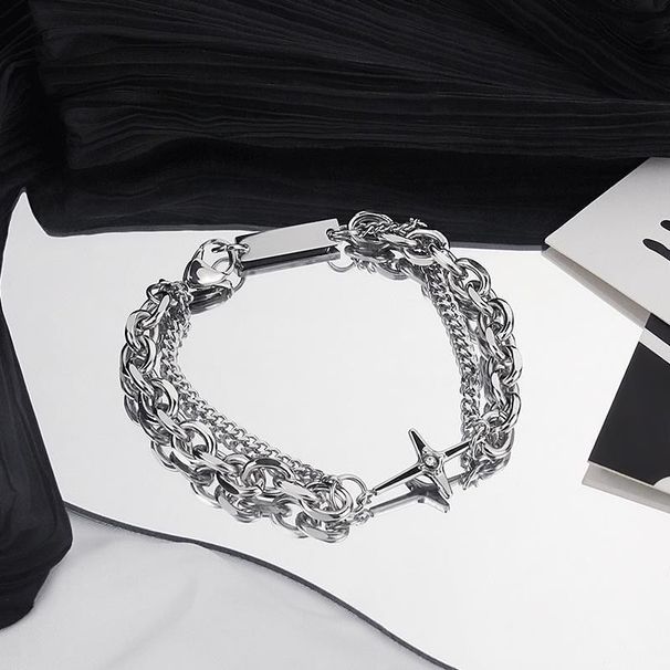 Cool Trend Star Couple Bracelet INS Niche Deign Internet Celebrity Acceorie Minimalit Hip-Hop Men' Jewelry_ipsvogv.com