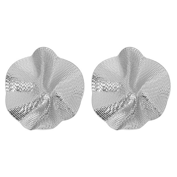 12918 new pleated lotus leaf with personalized metal design, high-end feel, wearing earrings for dinner parties_ipsvogv.com