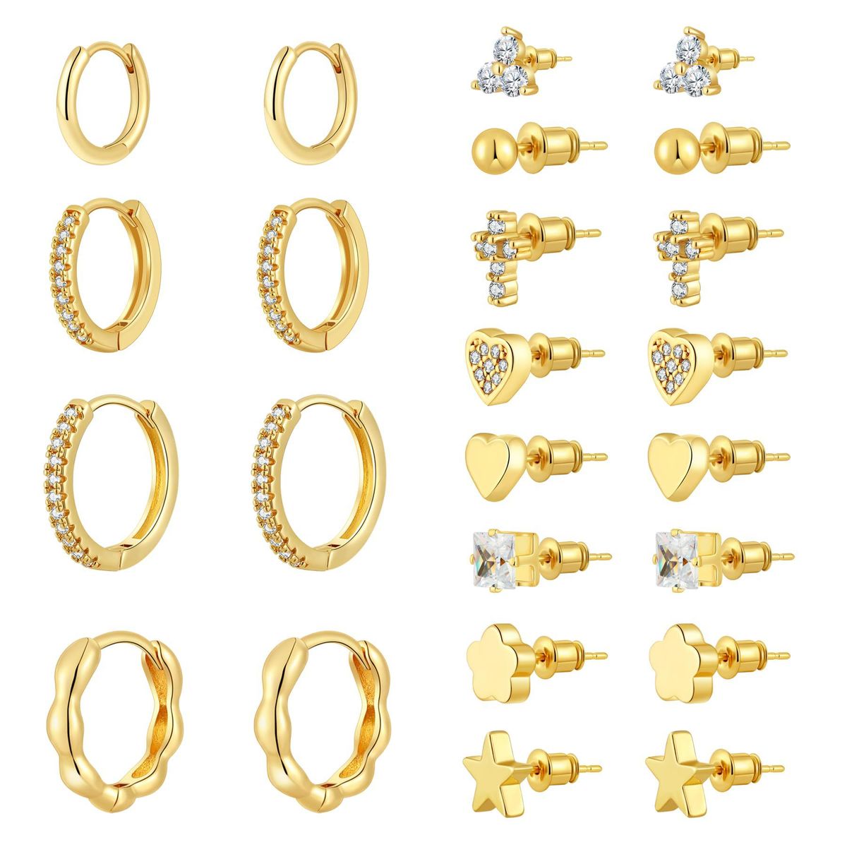 Women’s Jewelry Set Fashion Hot Sales Real Gold Brass Electroplating Personalized Creative Five Pointed Star Earrings Earrings Set_ipsvogv.com