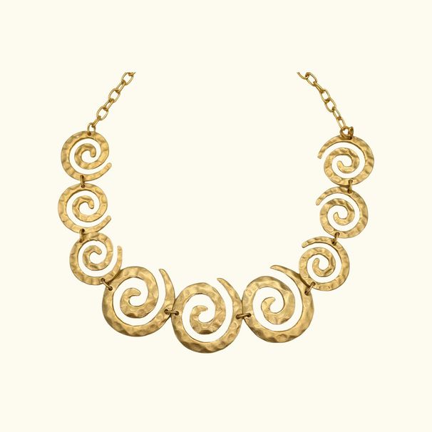 Geometric Spiral Pattern Stainless Steel Gold Plated Fashion Personalized Necklace_ipsvogv.com