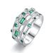 Cao Shi Multi Layer Green Diamond Set Korean Edition Fashion Women's Ring_ipsvogv.com
