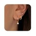 Women’s Jewelry Set Fashion Brass With Real Gold Plating Fashionable And Versatile Three Piece Earrings For Ladies With Zircon_ipsvogv.com
