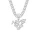 Hip Hop Alloy New NEVER GIVE UP Letter Full Diamond Pendant Cuban Necklace_ipsvogv.com