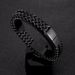 Men's Titanium Fashion Double Row Stainless Steel Hip Hop Trendy Thick Magnetic Clasp Cuban Bracelet_ipsvogv.com