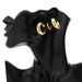 Round tube hollow ear clip earrings set for women C shaped smooth metal wind ear clip earrings_ipsvogv.com