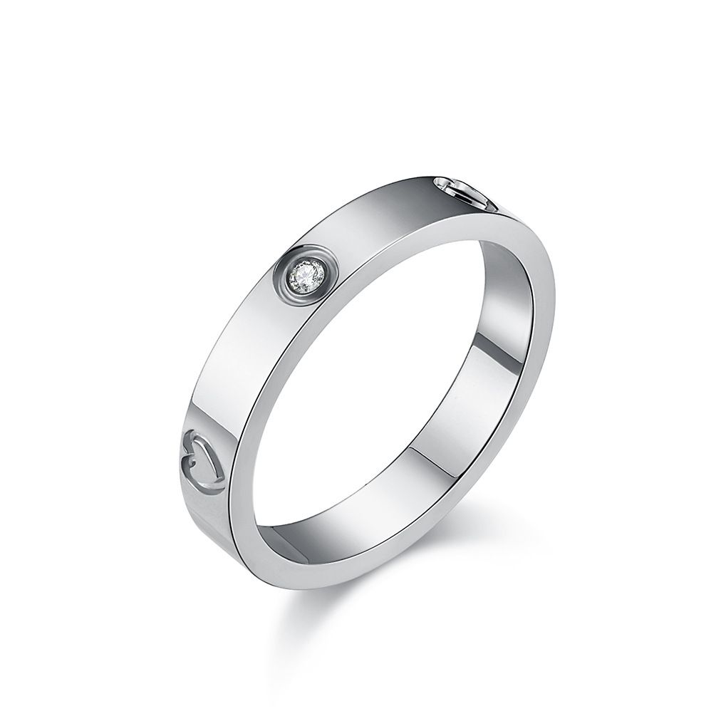 Light luxury style love diamond titanium steel ring for women K gold fashion design pinky ring_ipsvogv.com