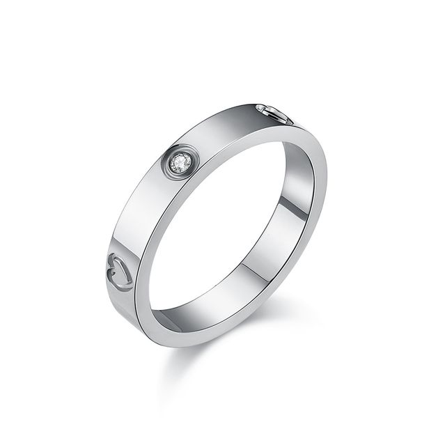 Light luxury style love diamond titanium steel ring for women K gold fashion design pinky ring_ipsvogv.com