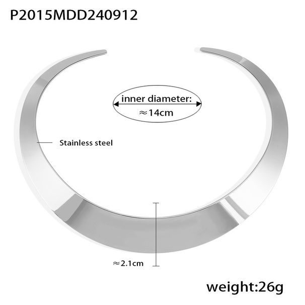 Wind Street Punk Internet Celebrity Collar Stainless Steel Trendy Exaggerated Opening Accessories_ipsvogv.com