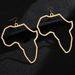 Fashion Women's Large Earrings Africa Map Exaggerated Large Earrings Stainless Steel Gold African Earrings Earrings_ipsvogv.com