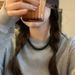 Pearl Spring 2023 New Black Agate Beaded Clavicle Chain French Sweater Necklace For Women_ipsvogv.com