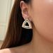 Real Gold Electroplated Titanium Steel Polished Triangle Retro Minimalist OOTD Gold And Silver Earrings_ipsvogv.com