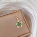 Titanium Steel 【 】 Five Petal Flower Light Luxury Temperament Gorgeous Full Diamond Necklace Women's Versatile 【 】_ipsvogv.com