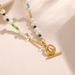 New Chinese Style OT Buckle Freshwater Pearl Collarbone Chain Women's White High-end Niche Natural Stone Necklace Light_ipsvogv.com
