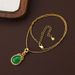Exquisite Ins Fashion Minimalist Grandmother Green Water Drop Pendant Necklace for Women's Niche Premium Sense Clavicle_ipsvogv.com