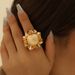 Fashion Jewelry For Women: Luxurious And Elegant Round Flower Statement Ring_ipsvogv.com