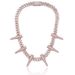 Men's Jewelry Hip Hop Necklace 14mm Rivet Bullet Cuban Chain Full Of Zircon Big Gold Chain Hip Hop Punk Style Necklace_ipsvogv.com