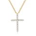 Unisex popular new zircon gold full diamond cross pendant necklace for women_ipsvogv.com