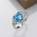 Cao Shi Live New Trend Topa Blue Zircon Ocean Heart Shaped Pendant Ring Earring Set For Women_ipsvogv.com