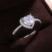 Cao Shi Peach Heart Ring Women's Love Shaped Zircon Diamond Set Copper Plated Silver Fashion Jewelry_ipsvogv.com