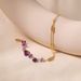 Purple natural crystal gravel splicing design luck beads ball chain K real gold plated bracelet_ipsvogv.com