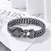Men's Jewelry Nordic Viking Stainless Steel Bracelet Retro Punk Double Row Thick Wolf Head Bracelet Bracelet_ipsvogv.com