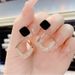 S Silver Needle Simple Niche Light Luxury Design Geometric Rhombus Inlaid Diamond Earrings Internet Celebrity_ipsvogv.com